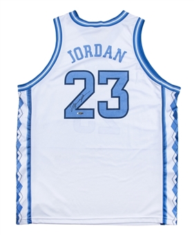 Michael Jordan Signed University of North Carolina White Jersey (UDA)